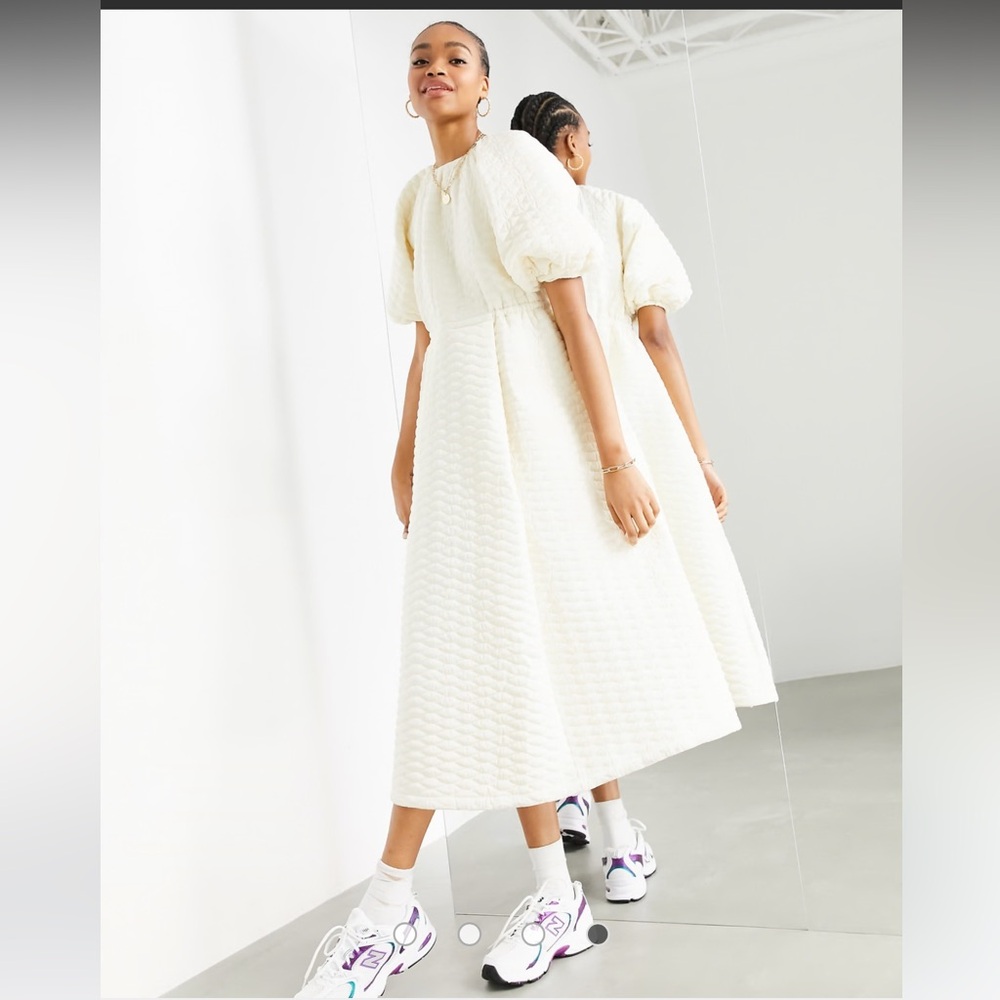 Quilted ASOS edition vintage white dress